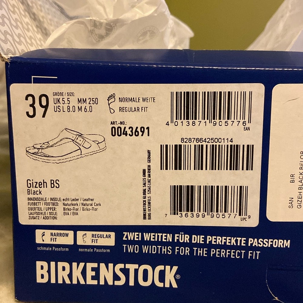 Brand new in box. Birkenstock Gizeh BS